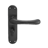 IBRA LEVER ON BACKPLATE - BATHROOM 57MM C/C NERO (MATT BLACK) - MATT BLACK - PAIR