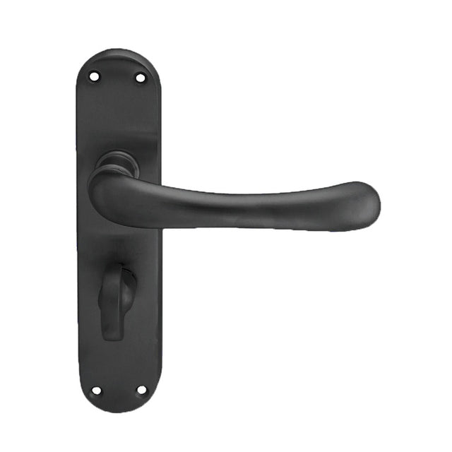 IBRA LEVER ON BACKPLATE - BATHROOM 57MM C/C NERO (MATT BLACK) - MATT BLACK - PAIR
