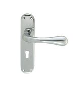 ASTRO LEVER ON BACKPLATE - LOCK 57MM C/C CRO (POLISHED CHROME) - POLISHED CHROME - 185MM X 40MM - PAIR