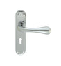 ASTRO LEVER ON BACKPLATE - LOCK 57MM C/C CRO (POLISHED CHROME) - POLISHED CHROME - 185MM X 40MM - PAIR