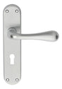 ASTRO LEVER ON BACKPLATE - LOCK 57MM C/C CSA (SATIN CHROME) - SATIN CHROME - 185MM X 41MM - PAIR