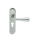 ASTRO LEVER ON BACKPLATE - LOCK EURO PROFILE 47.5MM C/C CRO (POLISHED CHROME) - POLISHED CHROME - 185MM X 41MM - PAIR