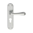 ASTRO LEVER ON BACKPLATE - LOCK EURO PROFILE 47.5MM C/C CSA (SATIN CHROME) - SATIN CHROME - 185MM X 41MM - PAIR