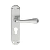 ASTRO LEVER ON BACKPLATE - LOCK EURO PROFILE 47.5MM C/C CSA (SATIN CHROME) - SATIN CHROME - 185MM X 41MM - PAIR