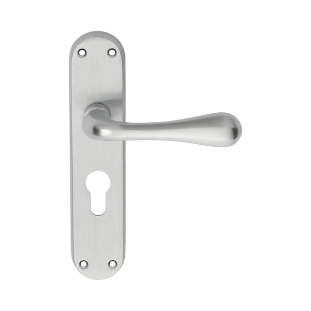 ASTRO LEVER ON BACKPLATE - LOCK EURO PROFILE 47.5MM C/C CSA (SATIN CHROME) - SATIN CHROME - 185MM X 41MM - PAIR