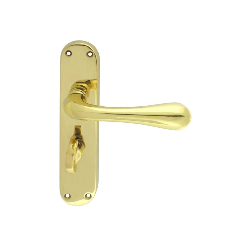 ASTRO LEVER ON BACKPLATE - BATHROOM 57MM C/C OTL (POLISHED BRASS) - POLISHED BRASS - 185MM X 40MM - PAIR