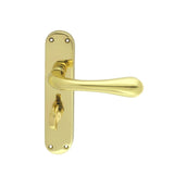 ASTRO LEVER ON BACKPLATE - BATHROOM 57MM C/C OTL (POLISHED BRASS) - POLISHED BRASS - 185MM X 40MM - PAIR