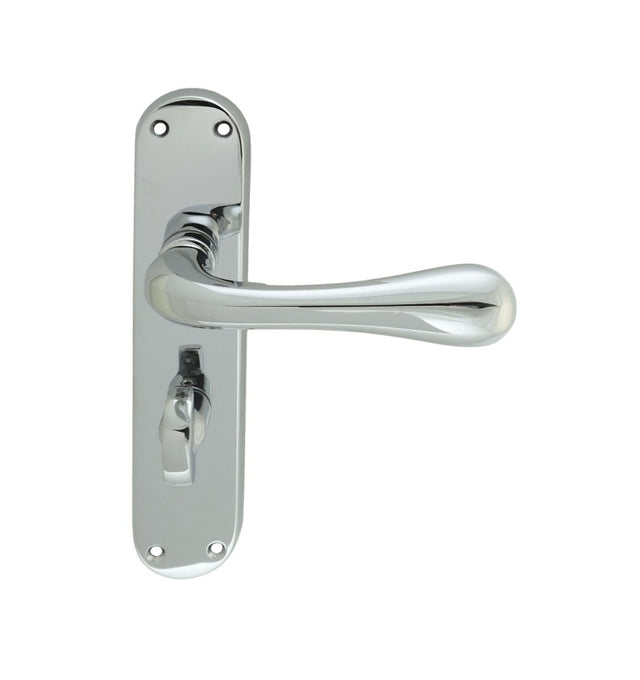 ASTRO LEVER ON BACKPLATE - BATHROOM 57MM C/C CRO (POLISHED CHROME) - POLISHED CHROME - 185MM X 40MM - PAIR