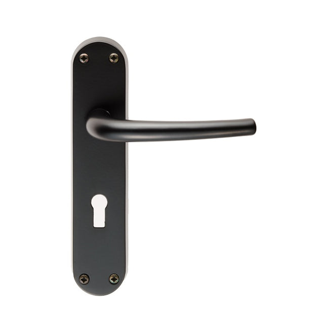 LILLA LEVER ON BACKPLATE - LOCK 57MM C/C NERO (MATT BLACK) - MATT BLACK - PAIR