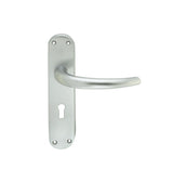 LILLA LEVER ON BACKPLATE - LOCK 57MM C/C CSA (SATIN CHROME) - SATIN CHROME - 185MM X 40MM - PAIR