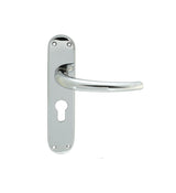 LILLA LEVER ON BACKPLATE - LOCK EURO PROFILE 47.5MM C/C CRO (POLISHED CHROME) - POLISHED CHROME - 185MM X 40MM - PAIR