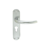 LILLA LEVER ON BACKPLATE - LOCK EURO PROFILE 47.5MM C/C CSA (SATIN CHROME) - SATIN CHROME - 185MM X 40MM - PAIR