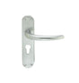 LILLA LEVER ON BACKPLATE - LOCK EURO PROFILE 47.5MM C/C CSA (SATIN CHROME) - SATIN CHROME - 185MM X 40MM - PAIR
