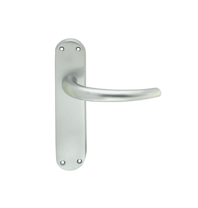 LILLA LEVER ON BACKPLATE - LATCH CSA (SATIN CHROME) - SATIN CHROME - 185MM X 40MM - PAIR