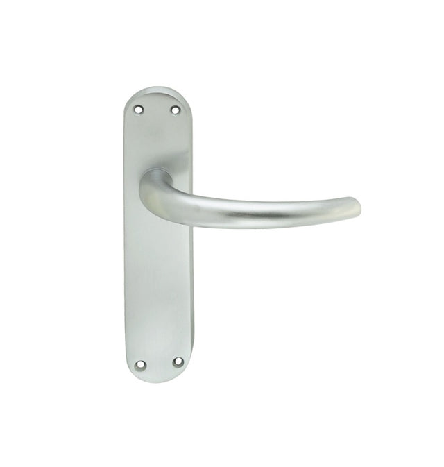 LILLA LEVER ON BACKPLATE - LATCH CSA (SATIN CHROME) - SATIN CHROME - 185MM X 40MM - PAIR