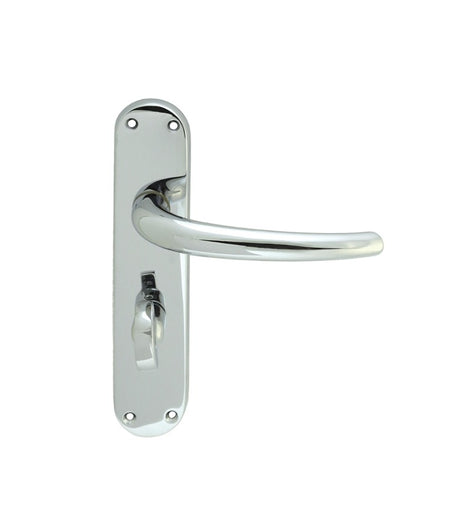 LILLA LEVER ON BACKPLATE - BATHROOM 57MM C/C CRO (POLISHED CHROME) - POLISHED CHROME - 185MM X 40MM - PAIR