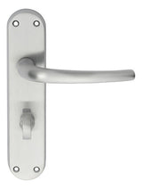 LILLA LEVER ON BACKPLATE - BATHROOM 57MM C/C CSA (SATIN CHROME) - SATIN CHROME - 185MM X 40MM - PAIR