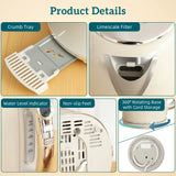 HOMCOM Polished Retro 40-100C Kettle and Toaster Set - Cream