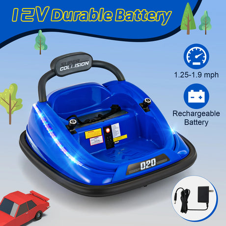 Electric Bumper Car with Remote Control for Kids-Blue