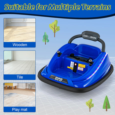 Electric Bumper Car with Remote Control for Kids-Blue