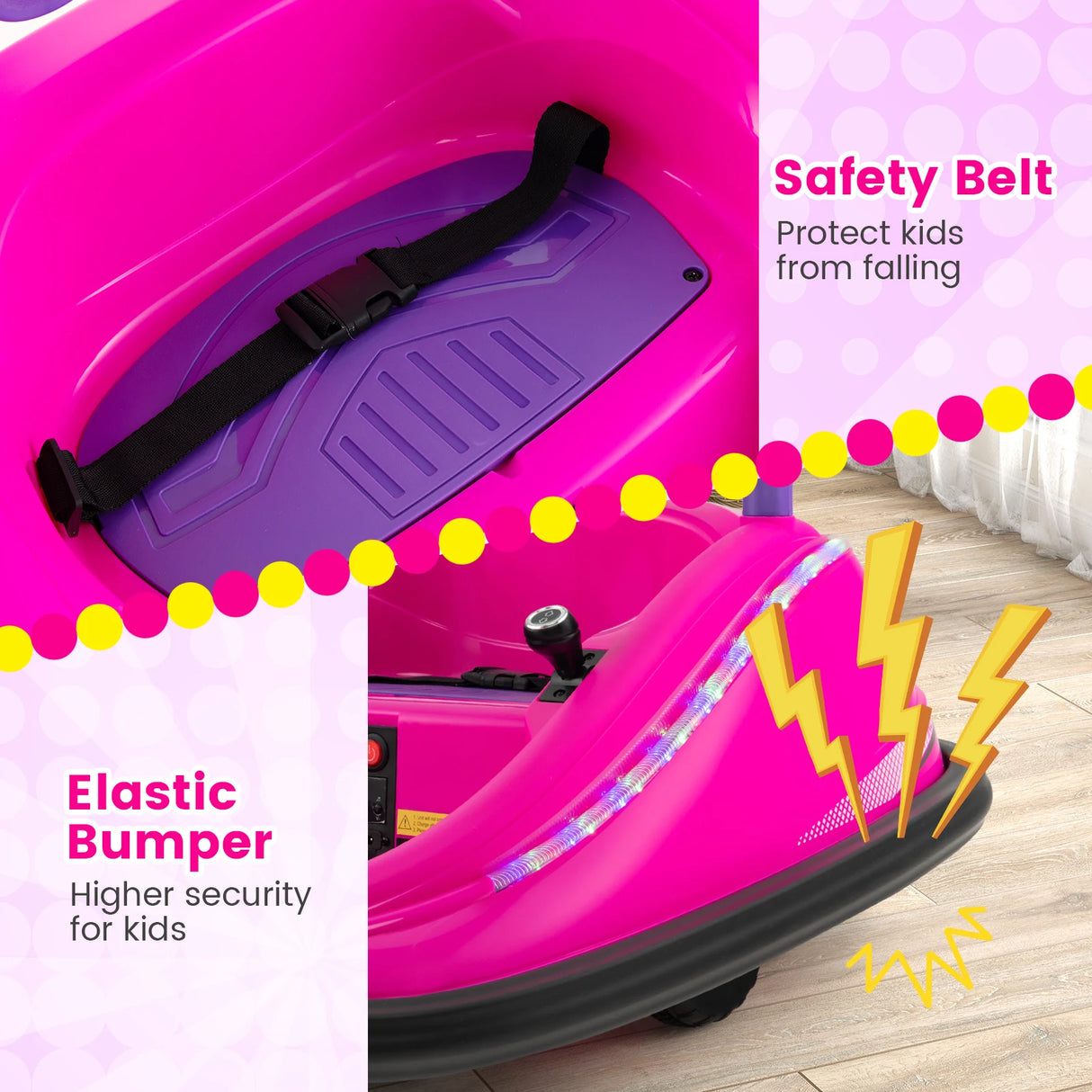 Electric Bumper Car with Remote Control for Kids-Pink