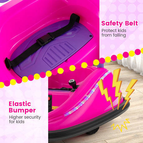 Electric Bumper Car with Remote Control for Kids-Pink