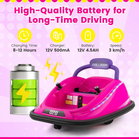 Electric Bumper Car with Remote Control for Kids-Pink