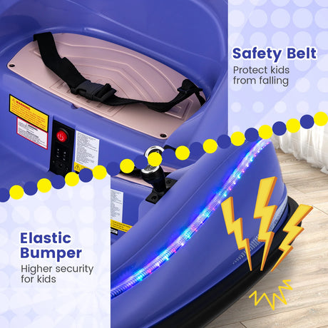 Electric Bumper Car with Remote Control for Kids-Purple