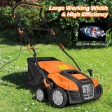 Adjustable Electric Dethatcher and Scarifier Folding Walk-Behind Weeder-Orange