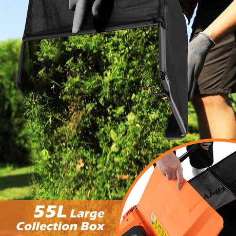 Adjustable Electric Dethatcher and Scarifier Folding Walk-Behind Weeder-Orange