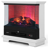 2000W Electric Fireplace Heater with 3-Level Vivid Flame-White