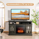 Fireplace TV Stand with 2000w Electric Insert and Remote Control-Black