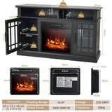 Fireplace TV Stand with 2000w Electric Insert and Remote Control-Black