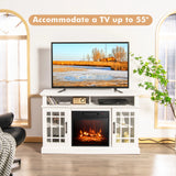 Fireplace TV Stand with 2000w Electric Insert and Remote Control-White