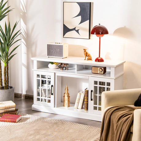 Fireplace TV Stand with 2000w Electric Insert and Remote Control-White