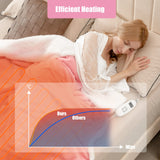 Electric Heated Blanket Throw with 10 Heat Settings-Pink