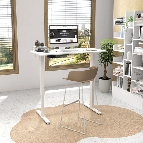 120 x 60cm Height Adjustable Standing Desk with 3 Memory Heights-White