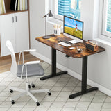 Electric Height Adjustable Standing Desk with Button Controller-Rustic Brown