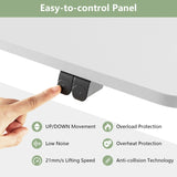Electric Height Adjustable Standing Desk with Button Controller-White