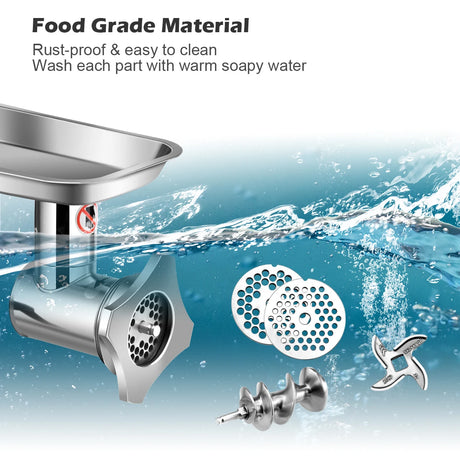 3-in-1 Meat Mincer and Sausage Stuffer Maker-Silver