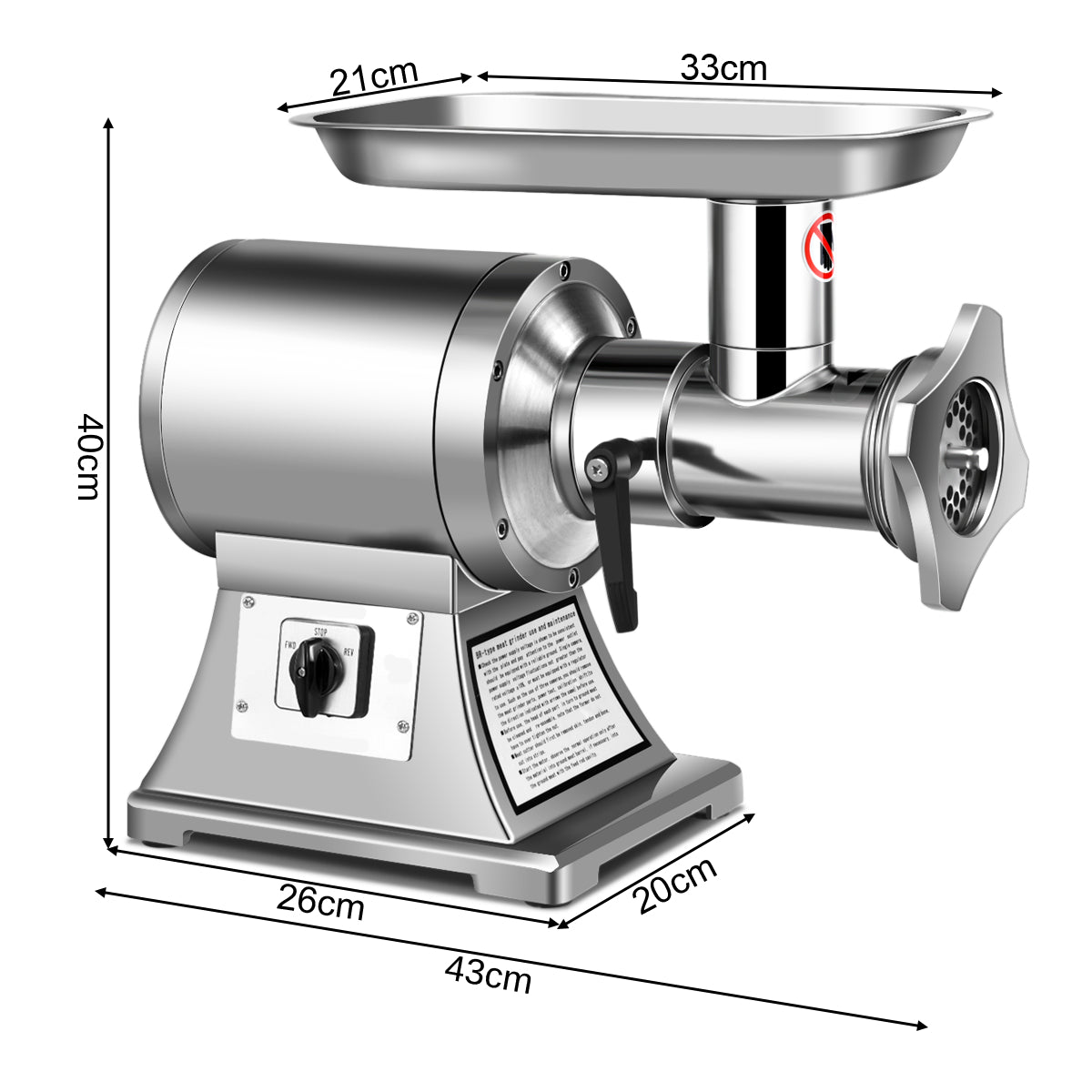 3-in-1 Meat Mincer and Sausage Stuffer Maker-Silver