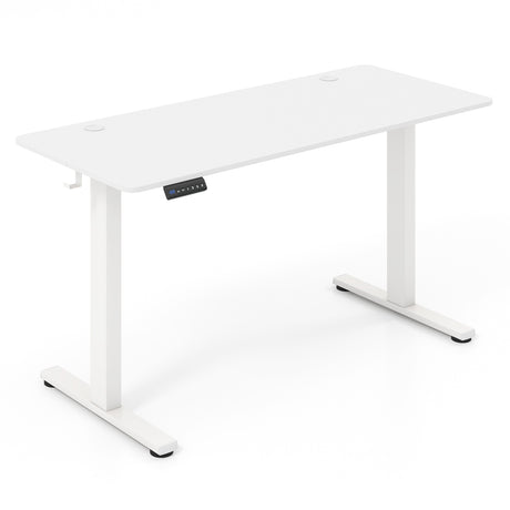 140 x 60 CM Height Adjustable Standing Desk with 3 Memory Heights-White