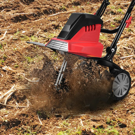 1500W Corded Electric Garden Tiller with 6 Blade Till
