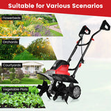 1500W Corded Electric Garden Tiller with 6 Blade Till