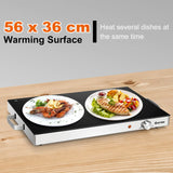 Electric Warming Tray with Cool-Touch Handles and Stainless Steel Frame