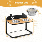 Dog Bowl Stand with 2 Stainless Steel Food Water Bowls