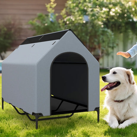 Large Pet House with Ventilated Windows and Removable Cover-L