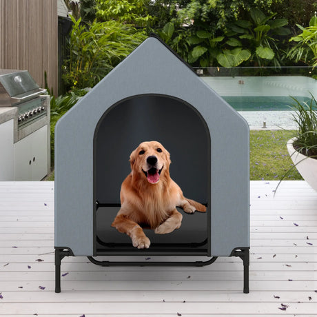 Large Pet House with Ventilated Windows and Removable Cover-L