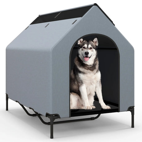 Large Pet House with Ventilated Windows and Removable Cover-L