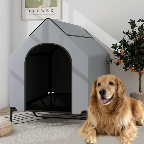 Large Pet House with Ventilated Windows and Removable Cover-L